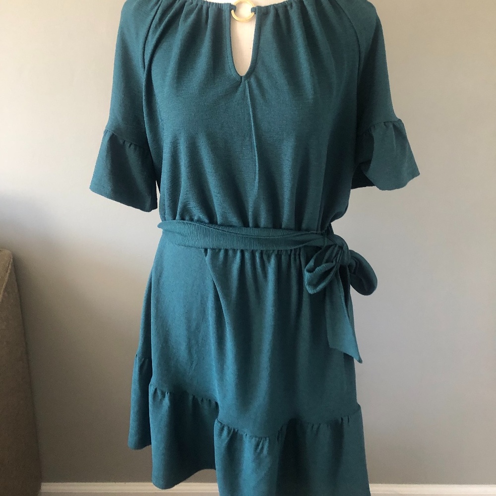 MICHAEL Michael Kors Womens Petites Keyhole Ruffle